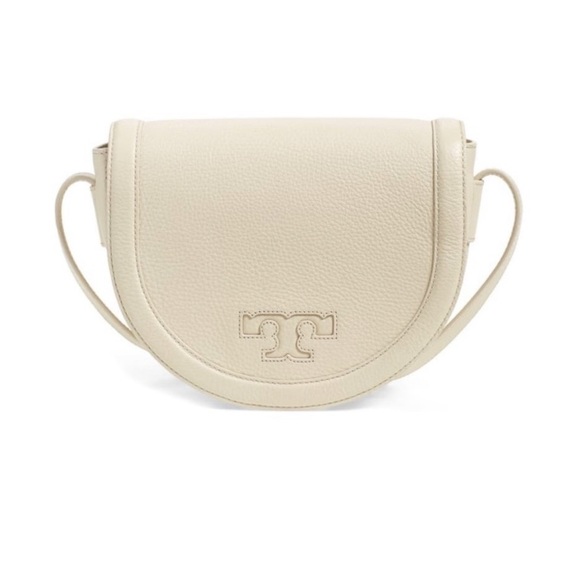 Serif-T Leather Saddle Crossbody - Picture 1 of 5